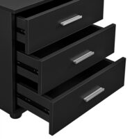 Nachttisch Jette 45x50x34 cm 3 Schubladen Schwarz