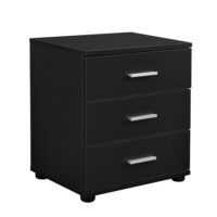 Nachttisch Jette 45x50x34 cm 3 Schubladen Schwarz