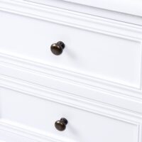 Nachttisch Landhaus 2er Set 50x34x30cm Weiss MDF mit 2 Schubladen