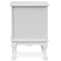 Nachttisch Landhaus mit 2 Schubladen 50x34x30cm Weiss MDF