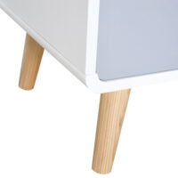 Nachttisch Würfel mit Schublade gerundet weiss grau