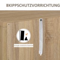 Nachttisch mit 2 Schubladen Natur 48 x 39 x 52 cm