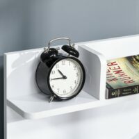 Nachttisch mit 2 Schubladen und Ablagen Weiss 40x30x60 cm