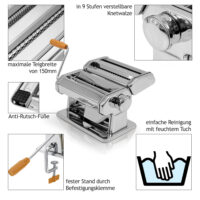 Nudelmaschine Edelstahl Pastamaschine 20cm x 20cm