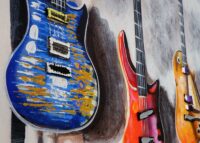 Ölgemälde Gitarren handgemaltes Ölbild ~ 120x80cm