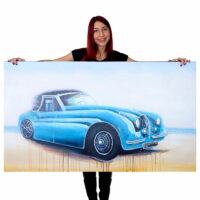 Ölgemälde Oldtimer 100% handgemaltes Ölbild 140x80cm