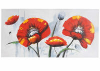 Ölgemälde Roter Mohn handgemaltes Ölbild ~ 140x70cm