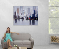 Ölgemälde Skyline New York 100% handgemaltes Ölbild ~ 120x90cm