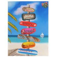 Ölgemälde Strassenschild, handgemaltes Ölbild ~ 100x75cm