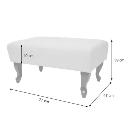 Chesterfield Sessel Ohrensessel Stoff grau mit Ottomane