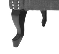 Chesterfield Sessel Ohrensessel Stoff dunkelgrau mit Ottomane