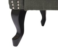 Chesterfield Sessel Ohrensessel Stoff grün mit Ottomane