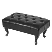Ottomane Sitzhocker Chesterfield Fussablage schwarz
