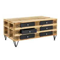 Schublade 1x für Europaletten-Möbeln DIY  Schwarz