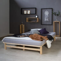 Palettenbett Holzbett 140x200cm Massivholz Natur