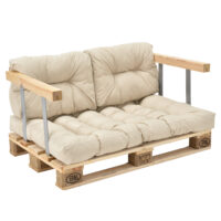 Palettenkissen Mogán 1x Sitzkissen 2x Rückenkissen Beige