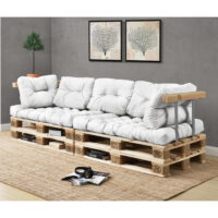 Sitzkissen für Palettenmöbel Comfy 80x120x12 cm Weiss