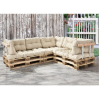Palettenkissen Mogán 3x Sitzkissen 8x Rückenkissen Beige