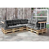 Palettenkissen Mogán 3x Sitzkissen 8x Rückenkissen Hellgrau