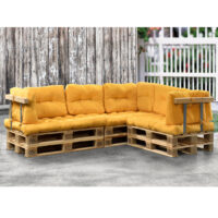 Palettenkissen Mogán 3x Sitzkissen 8x Rückenkissen Senfgelb