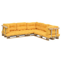 Palettenkissen Mogán 3x Sitzkissen 8x Rückenkissen Senfgelb