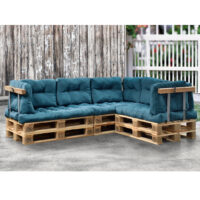 Palettenkissen Mogán 3x Sitzkissen 8x Rückenkissen Türkis