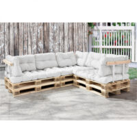 Palettenkissen Mogán 3x Sitzkissen 8x Rückenkissen Weiss