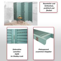 Paravent JAM-C30 Raumteiler Shabby Vintage 170x205cm