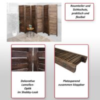Paravent JAM-C30 Raumteiler Shabby Vintage 170x243cm