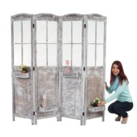 Paravent Örebro mit Pflanzkörben 177x182x20cm