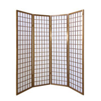 Paravent Raumteiler 4-teilig Holz Shoji Braun