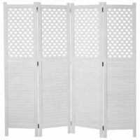 Paravent Raumteiler Sichtschutz Ornamente 170x161cm ~ weiss