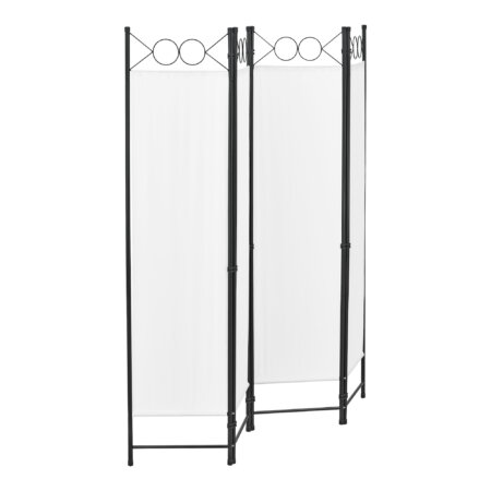 Paravent Raumteiler Saragossa 4-teilig 160x171 cm Weiss