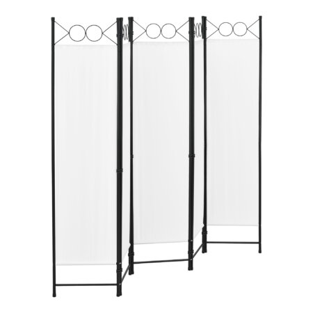 Paravent Raumteiler Saragossa 5-teilig 200x171 cm Weiss