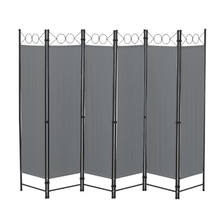 Paravent Raumteiler Saragossa 6-teilig 240x171 cm Dunkelgrau
