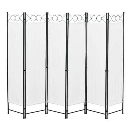 Paravent Raumteiler Saragossa 6-teilig 240x171 cm Weiss