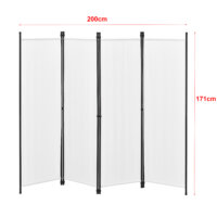 Paravent Raumteiler Huesca 4-teilig 200x171 cm Weiss