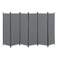 Paravent Raumteiler Huesca 6-teilig 300x171 cm Dunkelgrau