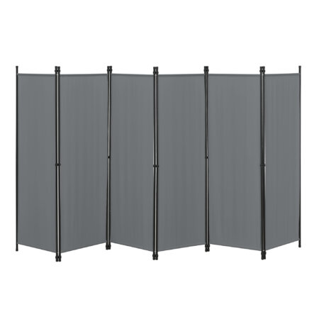 Paravent Raumteiler Huesca 6-teilig 300x171 cm Dunkelgrau