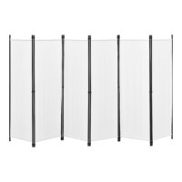 Paravent Raumteiler Huesca 6-teilig 300x171 cm Weiss