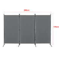 Paravent Raumteiler Teruel 3-teilig 260x176 cm Dunkelgrau