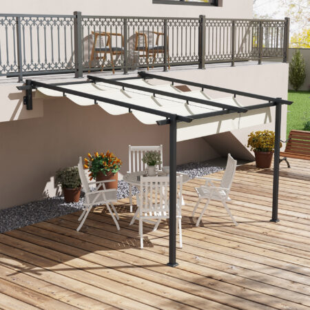 Pavillon 2.9x2.9m Pergola Anbau Creme