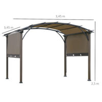 Pavillon Pergola 3.4x3.4x2.5m mit verstellbarem Stoffdach