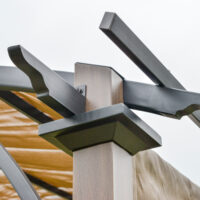 Pavillon Pergola 3.4x3.4x2.5m mit verstellbarem Stoffdach