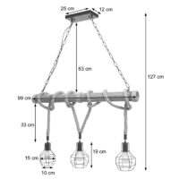 Pendelleuchte Hängelampe Industrial Vintage ~ 3x Gitterlampenschirm