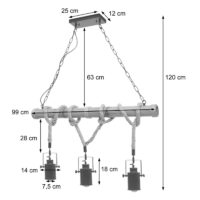Pendelleuchte Hängelampe Industrial Vintage ~ 3x Spotlampenschirm