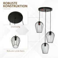 Pendelleuchte Hängeleuchte Hängelampe Metall Ø38 x 145H cm