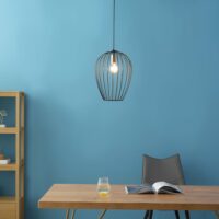 Pendelleuchte Hängeleuchte Hängelampe Metall Schwarz Ø26 x 130 cm