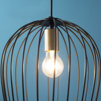 Pendelleuchte Hängeleuchte Hängelampe Metall Schwarz Ø26 x 130 cm