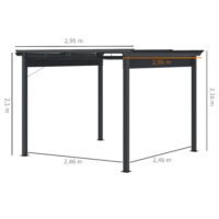 Pergola 2.95x2.95m Pavillon Aluminium
